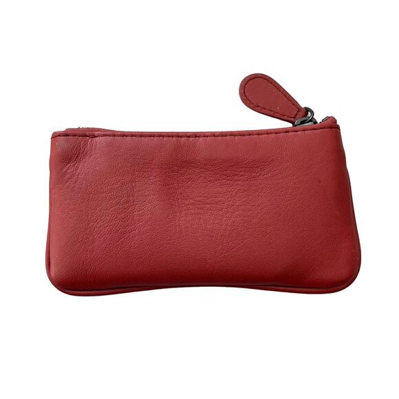 Bottega Veneta Leather Keychain Coin Pouch Red Floral - Picture 2 of 12